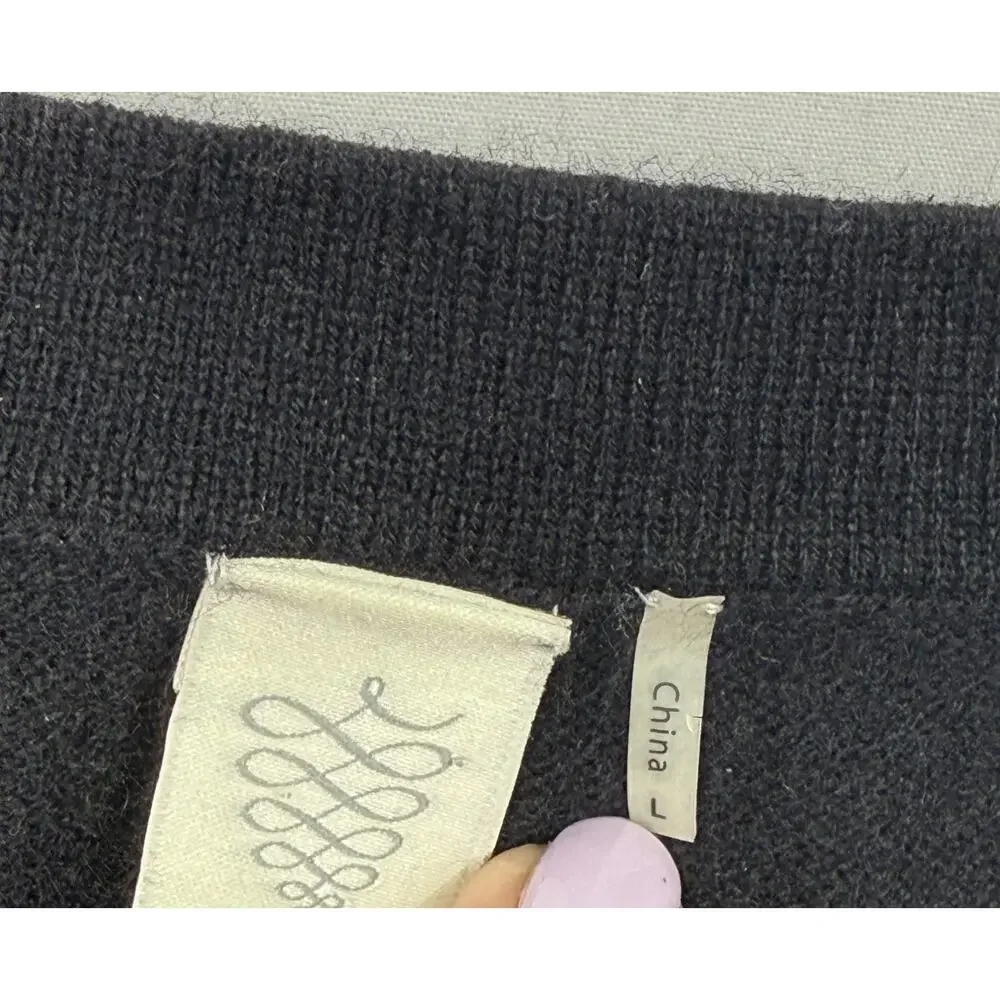 Kinross Cashmere Women's Black Knit 100% Cashmere Sweater Dress L (Retail $495) - Picture 7 of 10